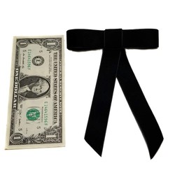 EmilyRose Couture Large Velvet Hair Bow Collection (Alligator Clip, Black)