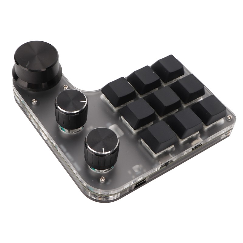 Programmable Macro Keyboard 9 Keys 3 Knobs USB Bluetooth Connection
