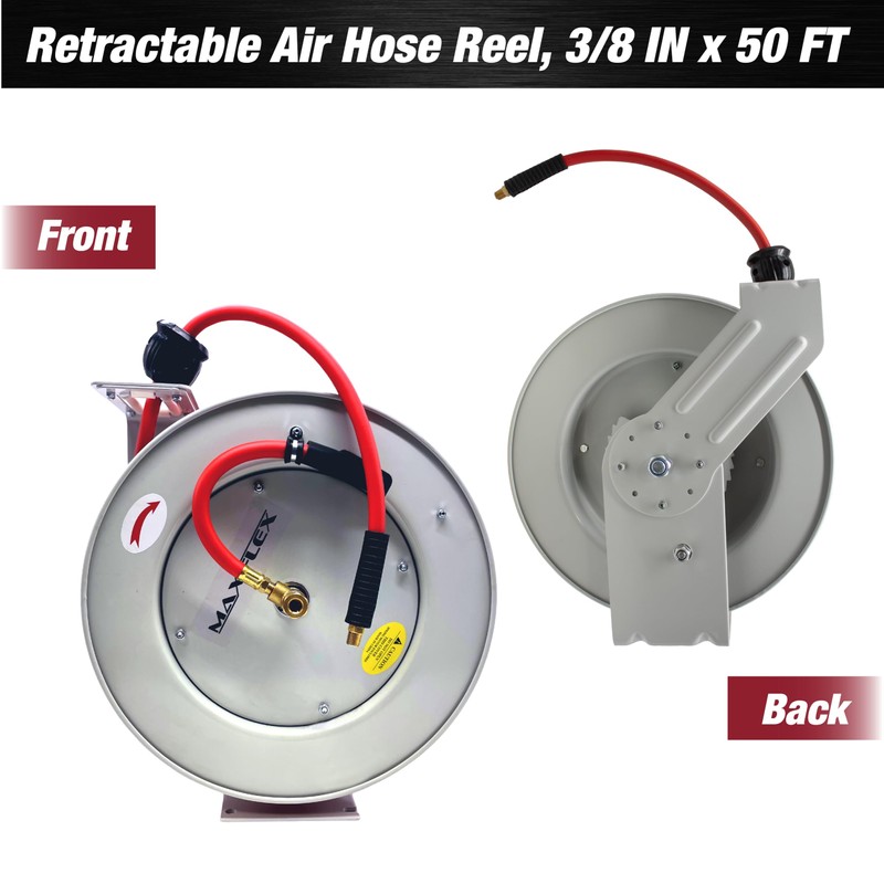 LAUCO Retractable Air Hose Reel, 3/8 IN x 50 FT