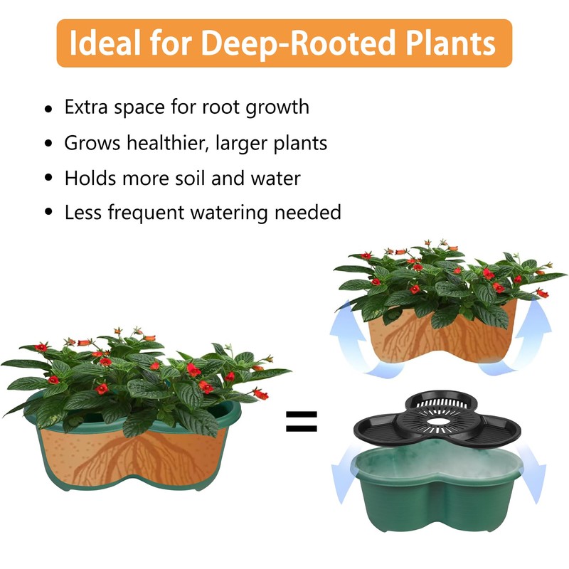 VECELO 5 Tier Vertical Garden Planter, Self Watering Stackable Planters