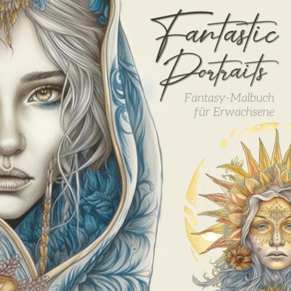 Fantastic Portraits: Fantasy-Malbuch für Erwachsene (German Edition)