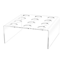 Marketing Holders Clear Acrylic Waffle Cone Holder 1" Holes Mini Ice Cream 12 Slot Retail Countertop Stand to Display Small Frozen Treats and Desserts in Restaurants and Ice Cream Parlors