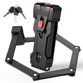 INTEKIN Compact Folding Bike Lock, Heavy Duty Anti Theft Bicycle Lock with 3 Keys and Mount, Lightweight for Road Bike, Mountain Bike, E-Bike, Commuting, Scooter - 75cm (30 in)