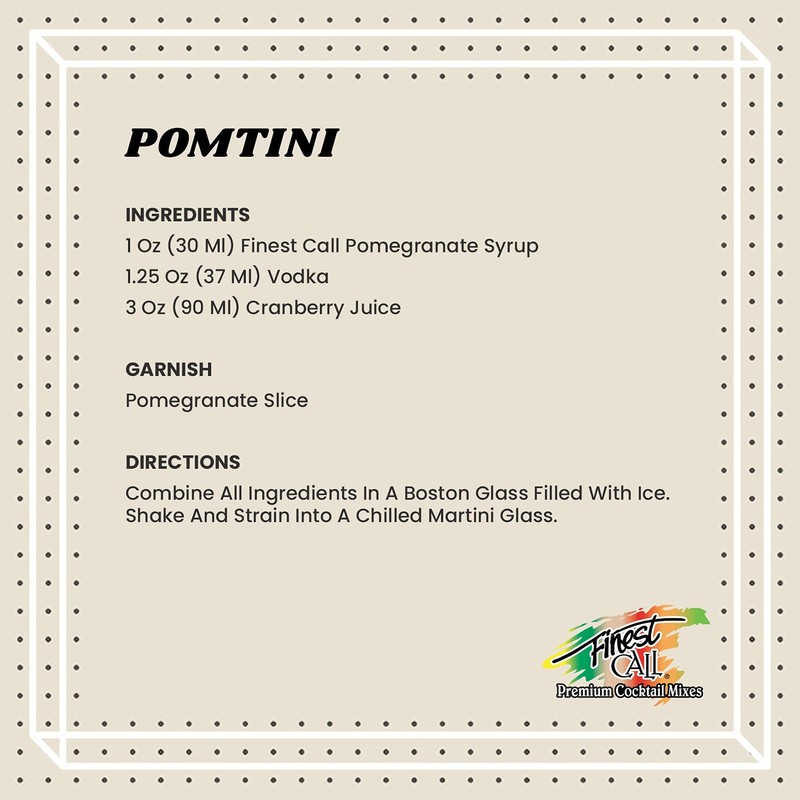 Finest Call Premium Pomegranate Syrup Drink Mix, 1 Liter Bottle