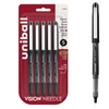 uniball Vision Needle Rollerball Pens, Micro Point (0.5mm), Black, 5