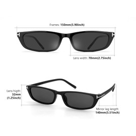 Retro Rectangle Sunglasses, Small Square Sunglasses Trendy UV400 Protection Classic 90s Style Y2K Sun Glasses Vintage Narrow T shape Lens Sunglasses for Women Men Outdoor Travel Party A4FXTZMJ