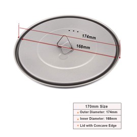 TOAKS Titanium Lid LID-80/80mm LID-95/95mm LID-115/115mm LID-130/130mm LID-145/145mm LID-170/170mm for TOAKS Cups and Pots (LID170)