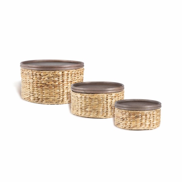 happimess BSK1004-3SET Gouda 12"W Water Hyacinth Basket - Set of