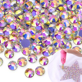600Pcs Hotfix Rhinestones for Clothing, Crystal AB SS30 Iron On Flatback Glass Gems, Bedazzler Crystals Rhinestones for Crafting Clothes Hats Shoes Fabric Bedazzling Decor Nail Art