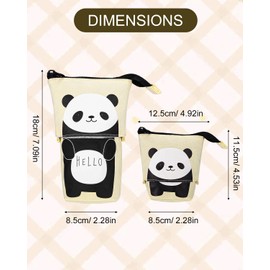 Xespis Pencil Case with Zip, Telescopic Pencil Case, panda, pencil case