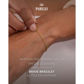 Purelei® Brave Bracelet (Gold, Silver, Rose Gold), Filigree Waterproof Bracelet for Women, Simple Stainless Steel Bracelet, Gift for Women, 16-19 cm Length Adjustable, Stainless Steel