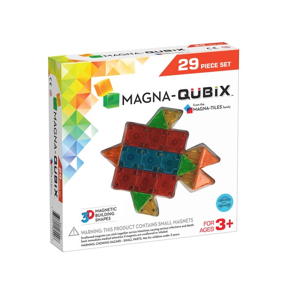 Magna-Qubix 29-Piece Set, The Original Magnetic Building Blocks For Creative Open-Ended Play, Educational Toys For Children Ages 3 Years +