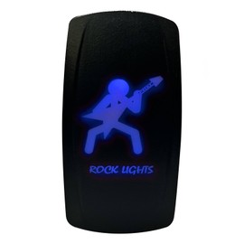 50 Caliber Racing 20A 12V Waterproof Automotive Rocker Switch ON/Off - Blue LED Backlight - Rock Light- UTV, Auto, Boat (Blue 5362A61)