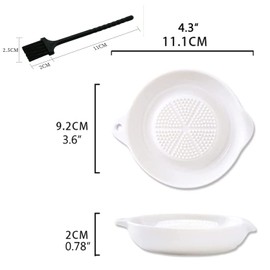 Norhogo Ceramic Grater, Ceramic Ginger Grater, Supplied with Brush, Garlic Grater, Fruit Grater, Vegetable Grater, Wasa Grater for Ginger Garlic Onion (Orbicular)