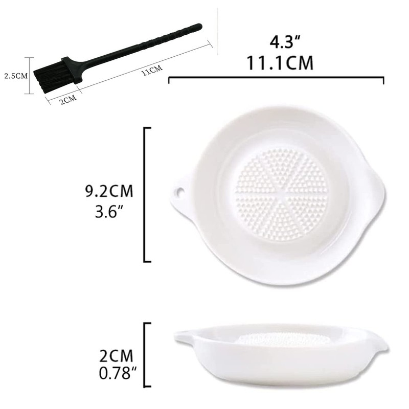 Norhogo Ceramic Grater, Ceramic Ginger Grater, Supplied with Brush, Garlic