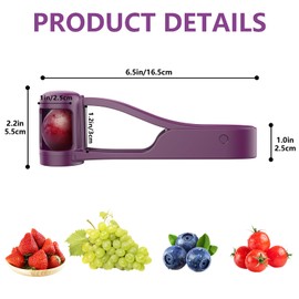 WhiteRhino Grape Cutter for Toddlers 1-3, Fruit Slicer for Cherry Tomato Strawberry Olive Multi Grape Quarter Cutter Tool for Baby Stainless Steel Kitchen Gadgets with Ergonomic Non-Slip Handls
