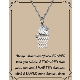 BNQL Basketball Lovers Gifts Necklace Basketball Hoop Sports Pendant Necklace Sports Jewelry Gifts for Men Boy Women, Metal Stainless Steel, stainless steel