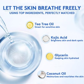 RGBB Kojic acid ginger yellow soap - containing vitamin C, shea butter moisturizing, fresh citrus aroma, facial and body cleansing soap, suitable for both men and women 130g x 4 Bars