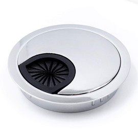 Jetland Desk Grommet for Wire Organizer - Bright Silver, 2-3/8" Hole, GBT60, 2-Pack