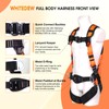 Fall Protection Premium Safety Harness with Shock Absorbing Lanyard, Vented