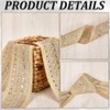 CABODYALS 3.46 Inch Gold Jacquard Embroidered Ribbon Polyester Sequin Bead
