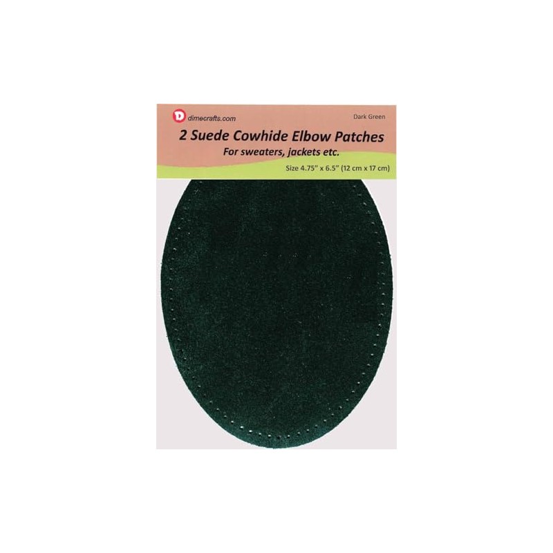-2 Sew-on Large Natural Suede Leather Elbow Patches Size 4.75