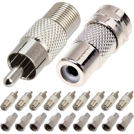DKARDU RCA Male to F Female Adapter & RCA Female to F Male Adapter, F-Type to RCA Video Plug, Coaxial Cable Converter Connector for Atari 2600, 7800 Sega, Receiver, Game Console, TV(20 Pack)