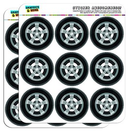 Tire 2" Planner Calendar Scrapbooking Crafting Stickers - Opaque