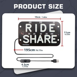 NSKANQI Rideshare LED Light for Car | Taxi Sign | Rideshare Accessories USB Cable/Vehicle Accessories |Taxi Light Car Signs (Ride Share Pink)