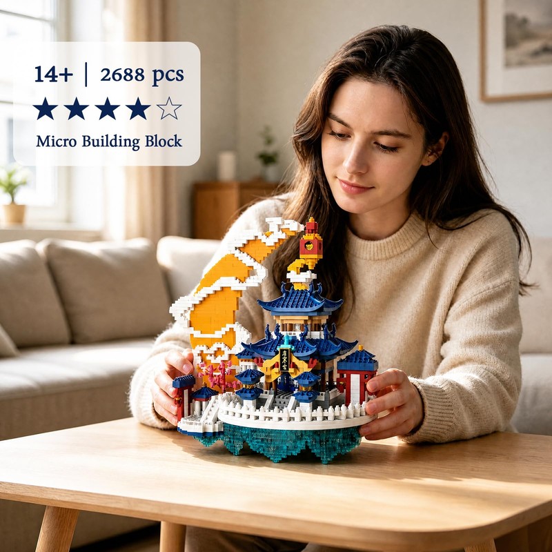 Micro Building Blocks Set for Adults with LED Lights -