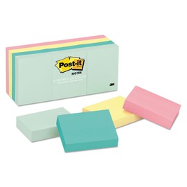 Post-it Color Notes, 1-1/2 x 2, Four Pastel Colors, 12 100-Sheet Pads/pack