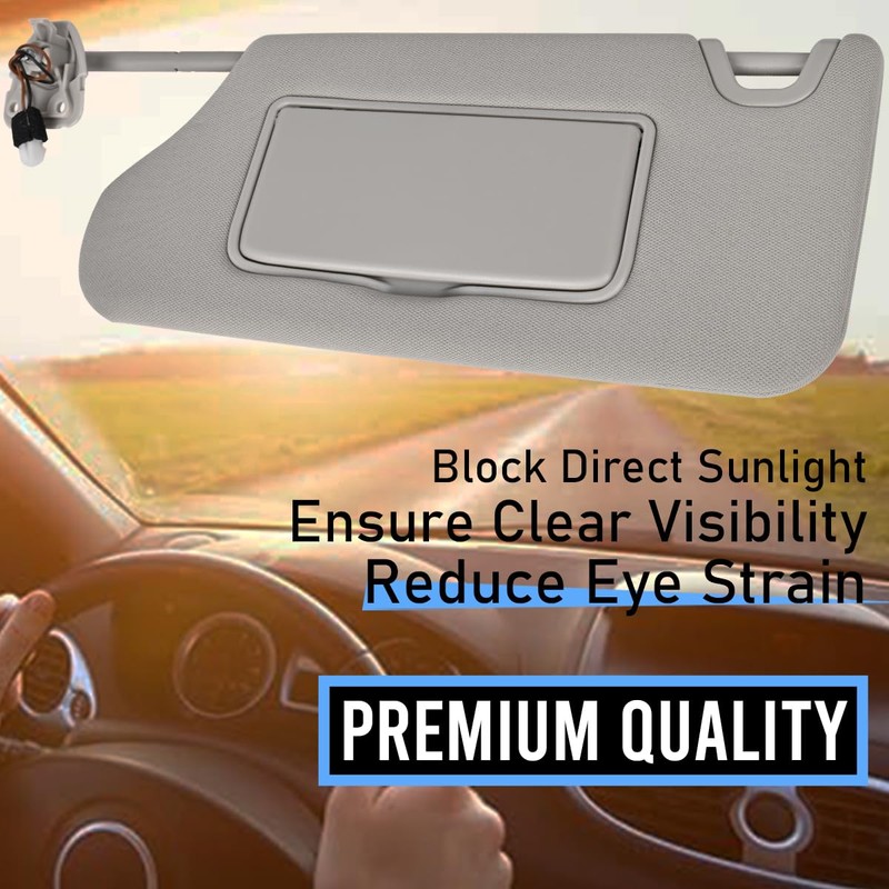 Sun Visor Left Driver Side LH with Mirror and Light