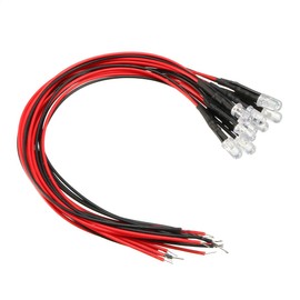 uxcell 10Pcs 5mm Pre Wired LED, Fast Flashing DC9-12V Clear Lens, Light Emitting Diodes