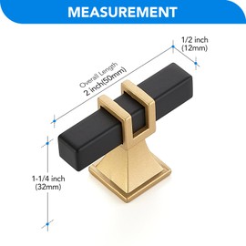 HOME EDIT 10 Pack 2 inch Black & Gold Cabinet Handles Square Zinc-Alloy Pulls for Kitchen Dresser Closet and Bathroom Cabinets Hardware