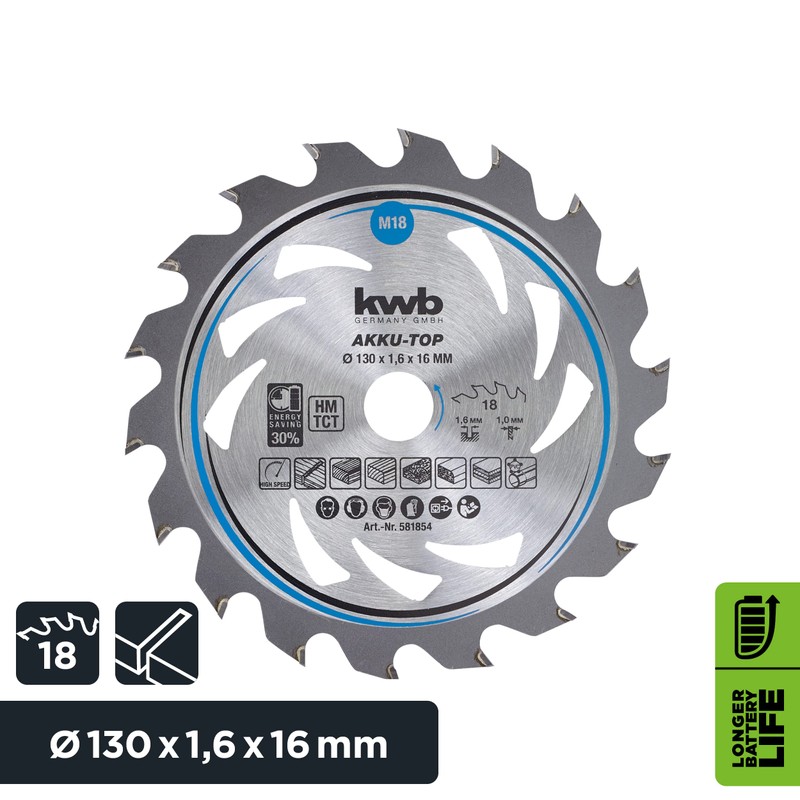 kwb 130mm Circular Saw Blade for Smooth Cuts, Designed for