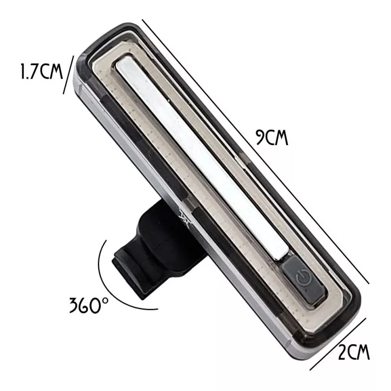 Good Helper Lampara Led Cob Bicicleta Recargable Rojo Azul Verde