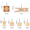 128Pcs Wood Push Pins, Thumb Tacks for Decorative, Wooden Pins