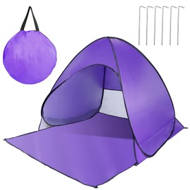 Beach Tent, UPF 50+ UV Protection Beach Tent for 2-3 Person, Portable Automatic Instant Pop Up Tent, Sun Shelter Canopy Easy Setup Cabana, with Carrying Bag for Camping/Outdoor,Purple