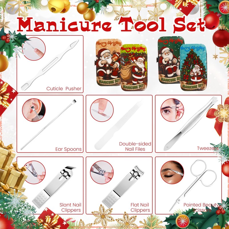 12 Set Christmas Manicure Kits for Women, Christmas Stocking Stuffers