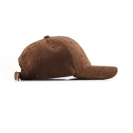 Corduroy Hat Low Profile Solid Color Baseball Caps Sun Hat Adjustable for Men and Women (Brown)