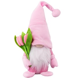 ALYRMEI Gnome Plush Decorations Gift,15 inch Gnomes Decorations for Home,Summer Gnomes Plush Table Decoration Gnome Gifts for Women Swedish Tomte Nisse Doll Tabletop Scandinavian Elf Plushie,Pink
