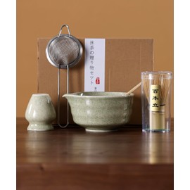Matcha Whisk Set - Matcha Set - Match Bowl with Spout and Whisk, 15 OZ, Bamboo Matcha Scoop | Matcha Whisk and Holder (Chasen Holder) - Perfect Matcha Kit for Matcha Tea Ceremony Jade Green