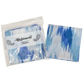 HankieWorld Bandanas para hombres y mujeres, suaves al tacto cuadrado, impresión a caras, paquete de 6 pañuelos de algodón fino, 3pcs-blue Water, L