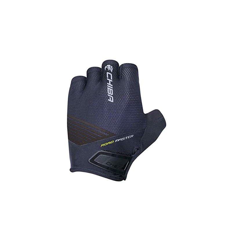 Chiba Road Master Cycling Gloves Short Black 2024: Size: S