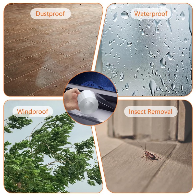 vsshe Transparent Joint Sealing Tape, Waterproof, Doors, Windows, Door Sealing