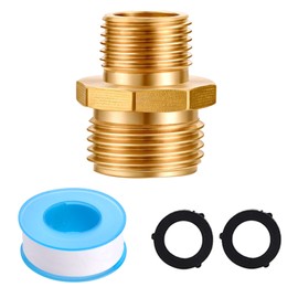 Solid Brass Garden Hose Adapters Bathroom Shower Hose Adapters Connectors Adapter,GHT To NPT Adapter Pipe Fitting Connect (3/4" GHT Male to 1/2" NPT Male)