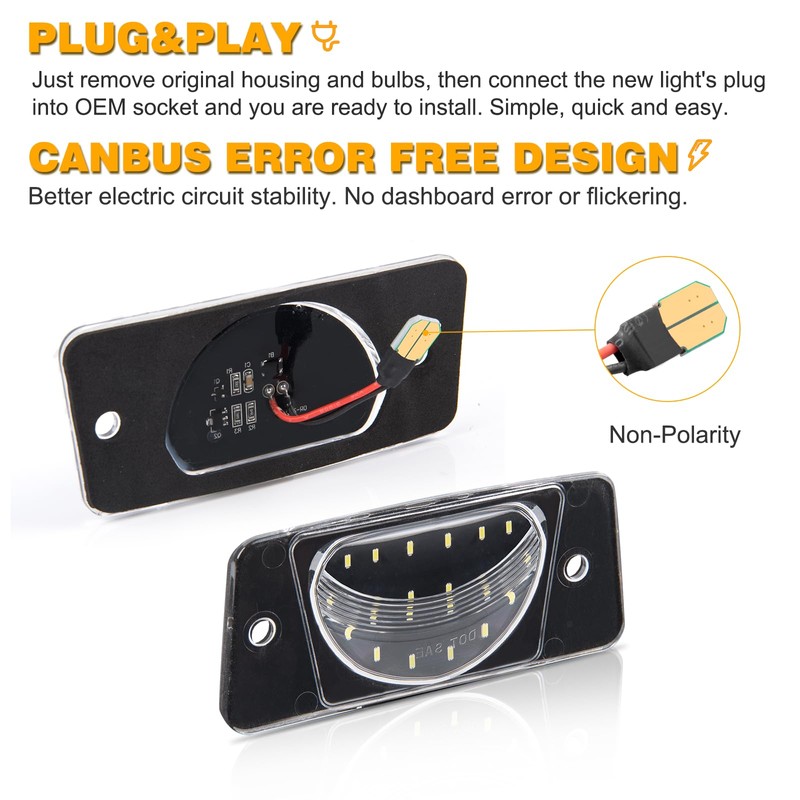 Gempro Led License Plate Light Tag Lamp Assembly Compatible with