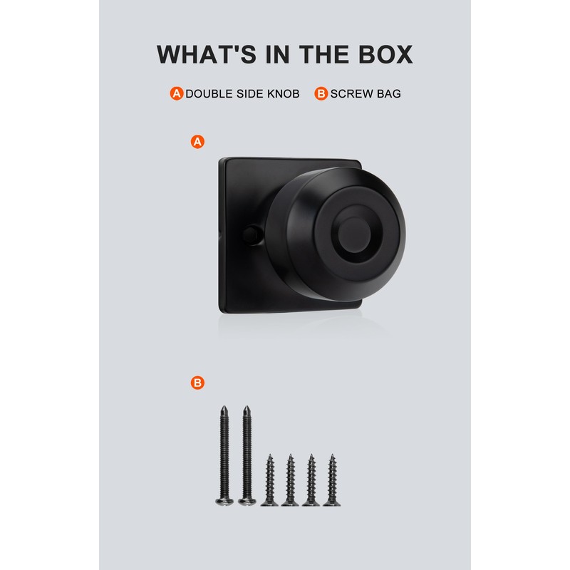 Haidms 2 Pack Black Closet Door Knobs Dummy Door Knob,