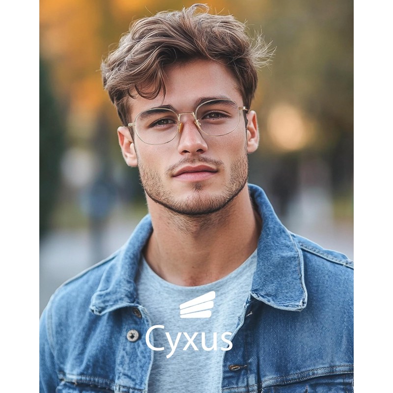 Cyxus Retro Oval Blue Light Blocking Glasses for Women Men
