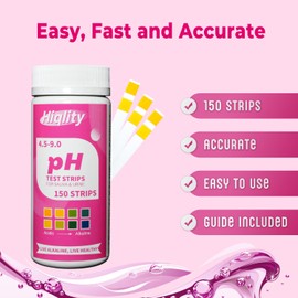 Hiqlity pH Test Strips – 150 Count – pH Range 4.5–9 – for Urine and Saliva – Litmus Paper, pH Paper for Women and Male, and pH Balance Testing,Home Use